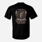 April-Geburtstag Schwarzes T-Shirt mit Adlermotiv, Lustiges Spruch-Shirt