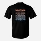 Bonus Papa Schwarz T-Shirt, Aufdruck für Stiefväter