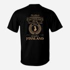 Deutsch-Finnland Herz Schwarz T-Shirt, Liebesbeweis Design