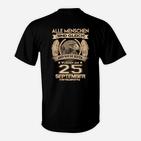 Geburtstags-T-Shirt 25. September, Adler Motiv, Personalisiert