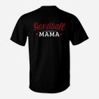 Handball Mama T-Shirt für Damen, Schwarzes mit Stern-Motiv