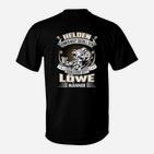 Löwenheld Herren T-Shirt Schwarz, Retro Aufdruck Helden und Löwen