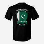 Pakistaner Stolz T-Shirt, Spruch und Flagge Design - Schwarz