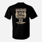 Personalisiertes T-Shirt für Geburtstag am 22. Oktober, Adler Frauen Motiv