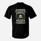 Schwarzes Klempner T-Shirt mit Stolz & Handwerk Spruch