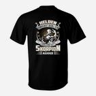 Schwarzes Skorpion T-Shirt für Herren mit heldenhaftem Spruch