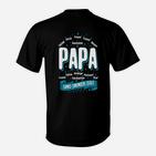 Schwarzes Vatertags-T-Shirt PAPA - und immer da! für Väter