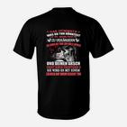 Schwarzes Wolf T-Shirt mit Spruch, Motiv Tee für Naturfreunde