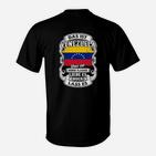 Venezuela Flaggen T-Shirt, Patriotischer Aufdruck, Schwarz