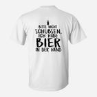 Lustiges Bitte Nicht Schubsen T-Shirt mit Bier-Motiv für Partys