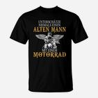 Alten Mann Motorrad Spruch T-Shirt, Schwarzes Biker-Tee