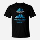 Bergsteiger T-Shirt: Glück in den Bergen finden, Spruch Tee