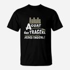 Bier-Spruch Herren T-Shirt Schwarz, Lustiges 6er Tragerl Design