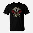 Biker T-Shirt mit Adler & Intruder Design, Schwarzes Motivshirt