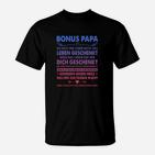 Bonus Papa T-Shirt Liebevolle Botschaft Personalisiert