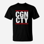 CGN CTY T-Shirt in Schwarz, Urban Style mit Aufdruck in Weiß und Rot