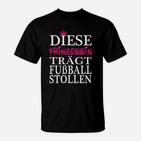 Damen Fußball T-Shirt Prinzessin mit Fußballstollen, Kronen-Design