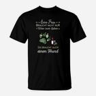 Damen T-Shirt Wein & Hund Lebensnotwendig, Spruch für Hundeliebhaberinnen