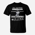 Dogo Argentino Glitzer-Hundehaar Humor T-Shirt für Hundefreunde