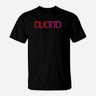 DUOTTO Logo Markenshirt in Schwarz, Stylisches Designershirt
