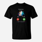 Eishockey-Begeisterung Herren T-Shirt, Anruf Design & Lustiger Spruch