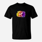 Farbenfrohes Explosion-Design Unisex T-Shirt, Buntes Grafikshirt