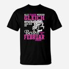 Februar Geburtstag T-Shirt für Frauen, Schwarzes Motiv-Shirt