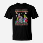 Festlicher Katzen-Weihnachtspullover T-Shirt, Witziges Design für Weihnachten