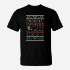 Festliches Herren T-Shirt, Weihnachts Ugly Sweater Design, Schwarz