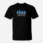 Föhr Meine Insel T-Shirt Schwarz, Blaue Aufschrift Design