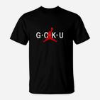 Goku Jumpman Schwarzes T-Shirt, Anime-inspiriertes Design für Fans