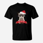 Grumpy Cat Santa Lass es Nein Festliches T-Shirt, Weihnachten