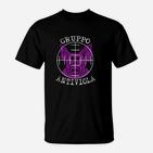 Gruppo Antiviola Grafisches T-Shirt, einzigartiges Design in Schwarz