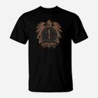 Heraldik Adler Wappenschild Vintage-Stil T-Shirt, Schwarz