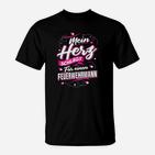 Herz Schlägt Für Einen Feuerwehrmann T-Shirt