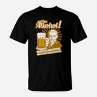 Humorvolles Bier-Zitat T-Shirt, Alkohol als Ursache & Lösung Lebensprobleme