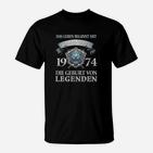 Jahrgang 1974 Legendäres Geburtsjahr T-Shirt, Retro-Geburtstagsshirt