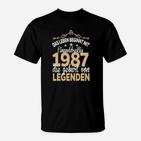 Jahrgang 1987 Legenden T-Shirt, Retro Geburtstags-Shirt für Männer