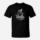 Katzen-Reflexion Schwarzes T-Shirt, Künstlerisches Design für Katzenliebhaber