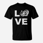 Katzenmotiv Herren T-Shirt mit 'Love' Schriftzug, Schwarz