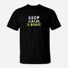 Keep Calm IT BIMS Schwarzes T-Shirt, Slogan-Design für Geek-Kultur