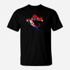 Kroatien Flagge Herz Schwarz T-Shirt, Patriotisches Design Motiv