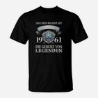 Legenden 1961 Geburtsjahr Männer T-Shirt, Vintage Jahrgang Design