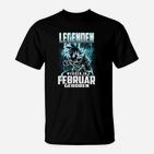 Legenden Geboren im Februar T-Shirt, Schwarzes Anime-Design