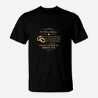 Liebeserklärung Schwarzes T-Shirt, Goldenes Herz-Design