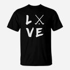 LOVE Golf-Motiv Unisex T-Shirt, Design in Schwarz