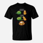 Lustiges Dinosaurier-Party-T-Shirt, Bier & Tanzmotiv-Tee