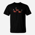 Lustiges Fisch T-Shirt mit Blasenmotiv, Unisex Schwarz & Roter Goldfisch