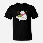 Lustiges Katzenleser T-Shirt für Buchliebhaber, Schwarz