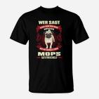 Lustiges Mops-T-Shirt Mops Streicheln Expert, Spruch für Hundeliebhaber